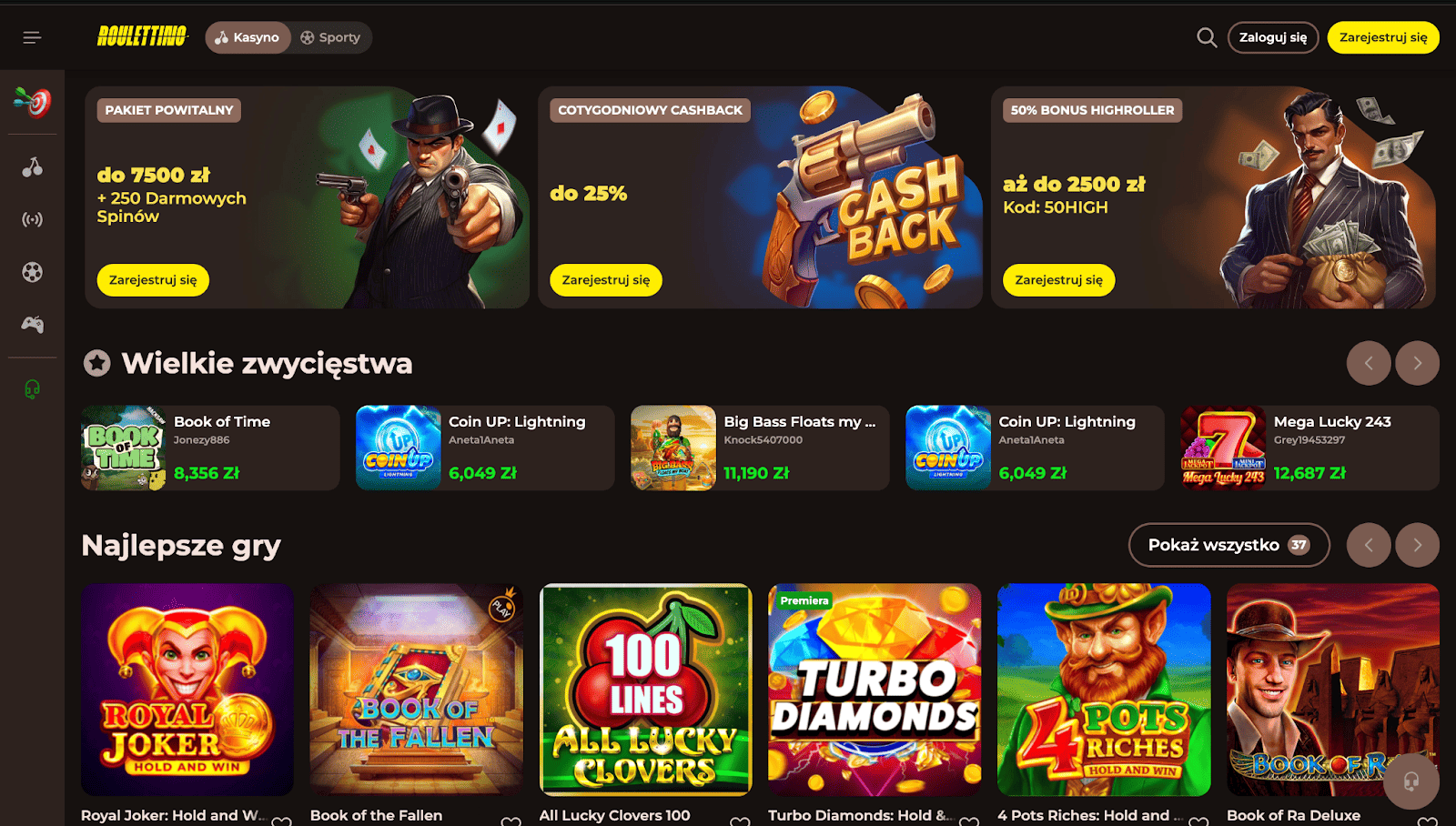 stronie Roulettino casino bonus code