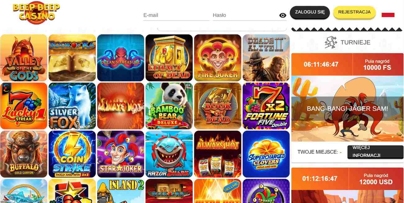 Beep Beep kasyno kategorii i tematyki gier