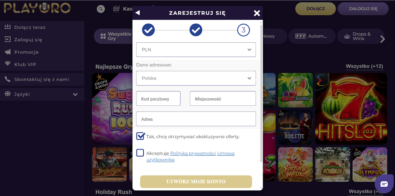 PlayOro rejestracja3