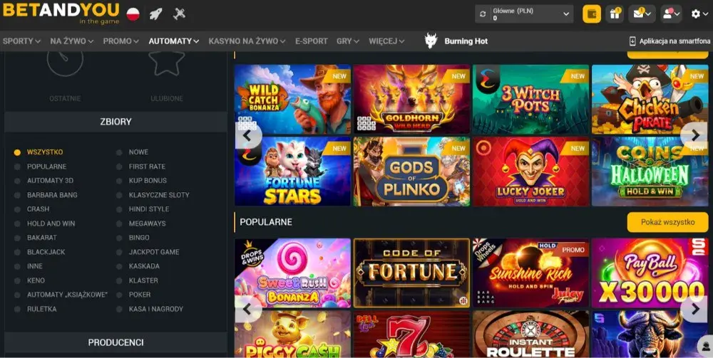 betandyou kasyno kolekcja slotów