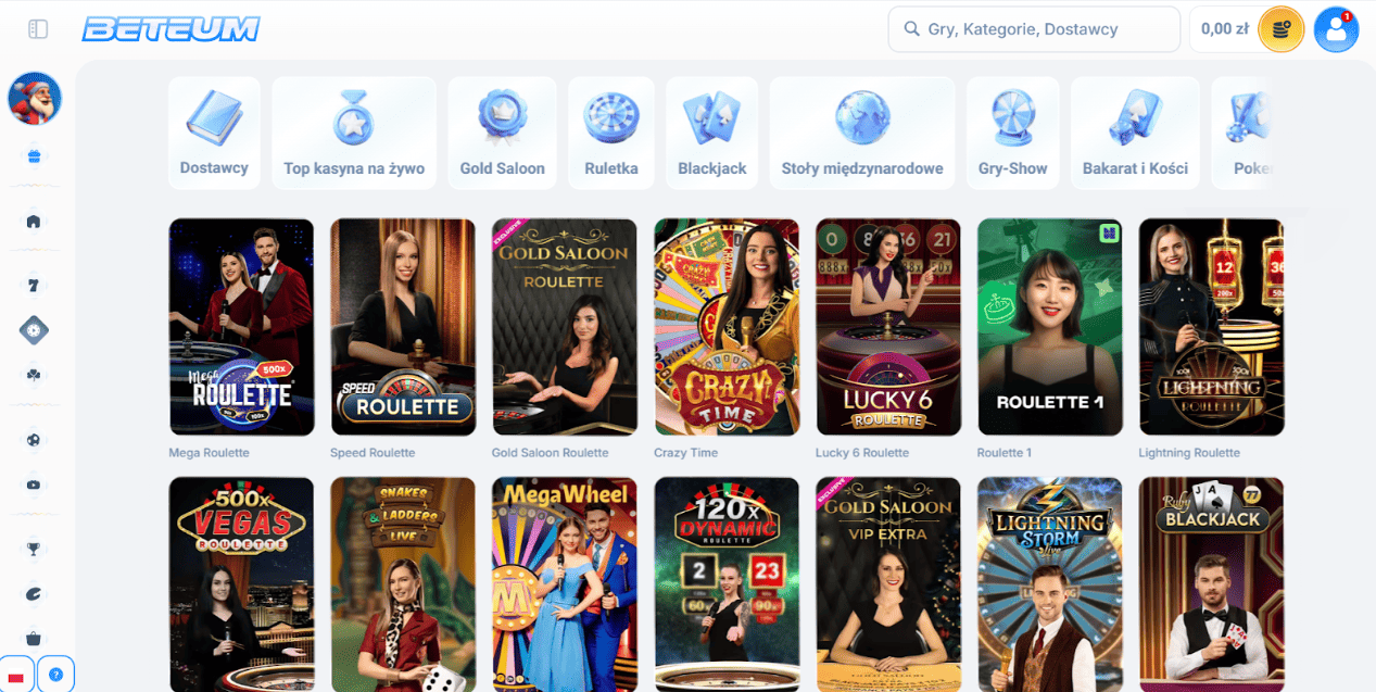 beteum casino gry na zywo