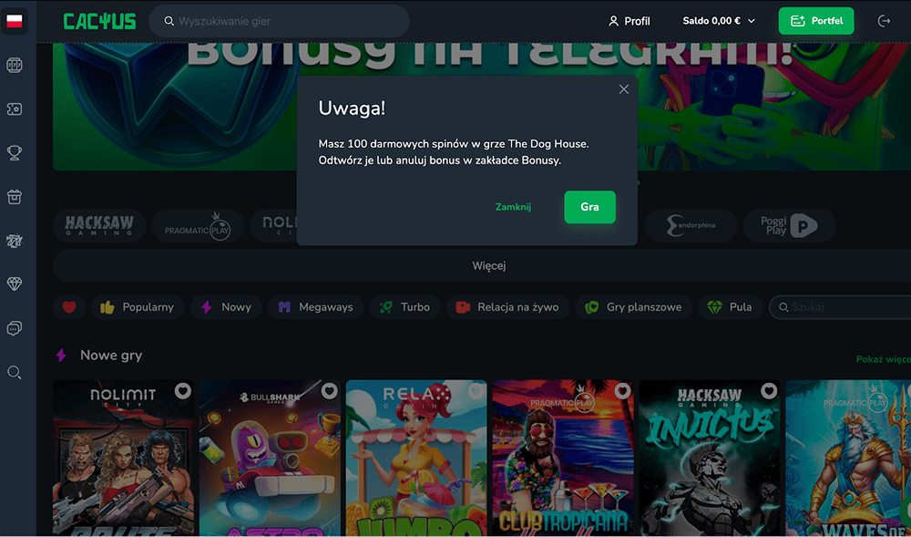 cactus casino 100 ds