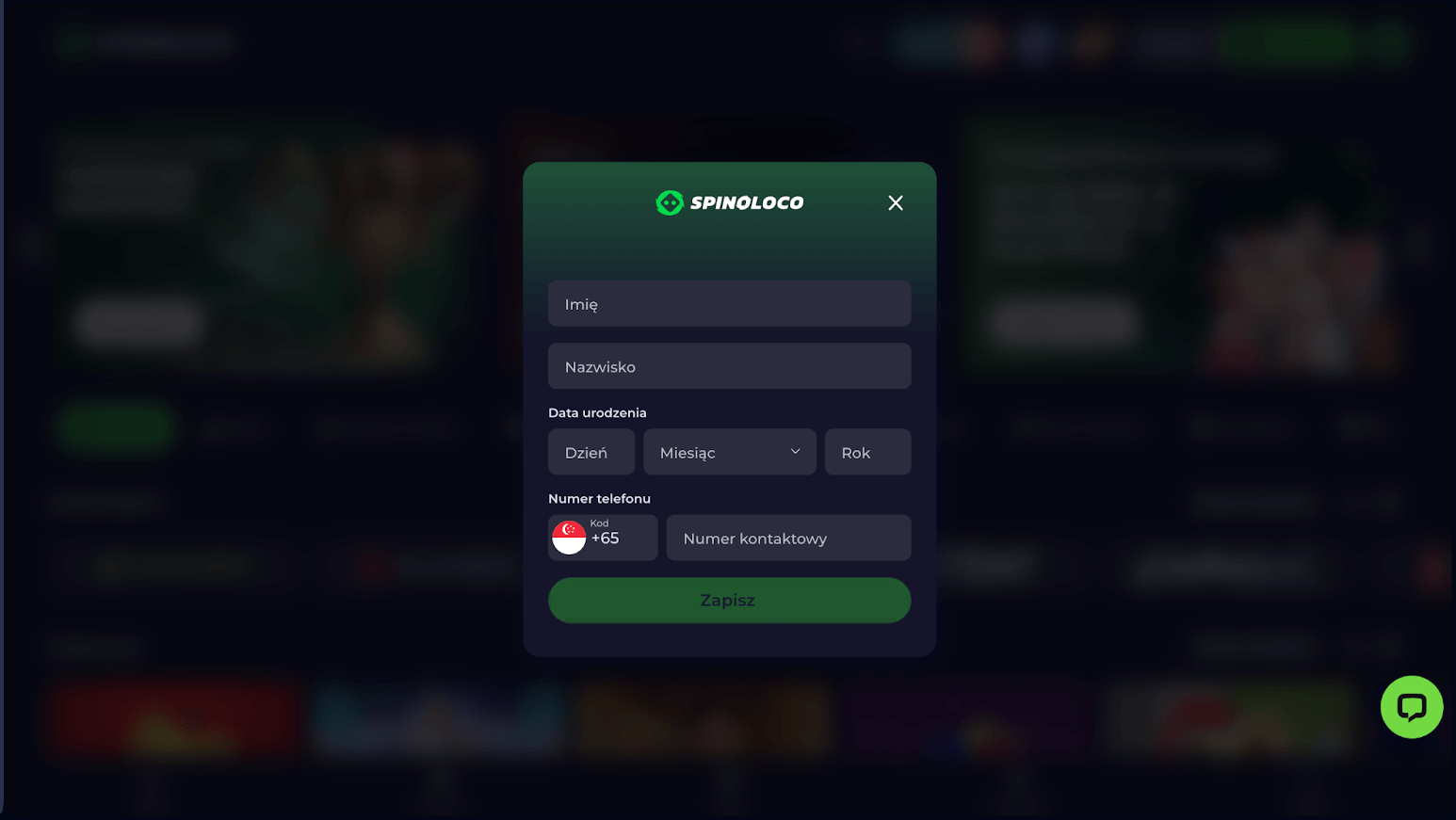 Wypełnij formularz Spinoloco 2