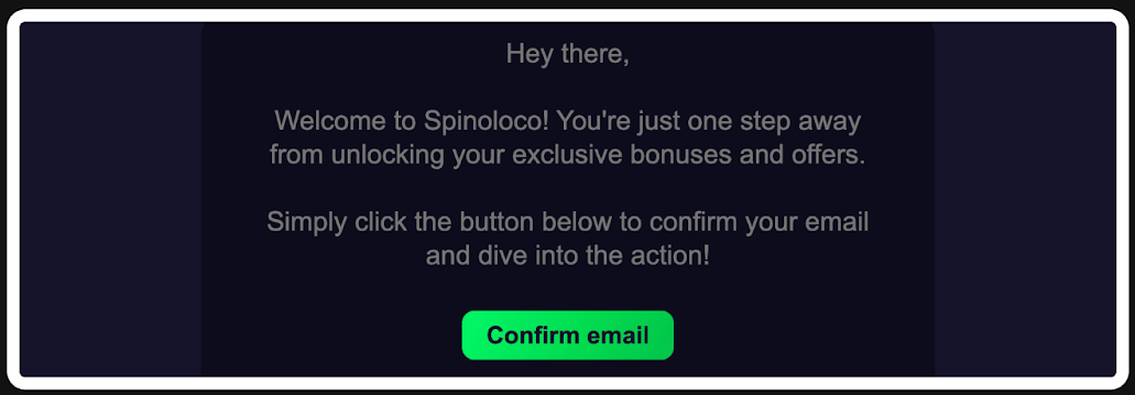 Potwierdź adres e-mail Spinoloco