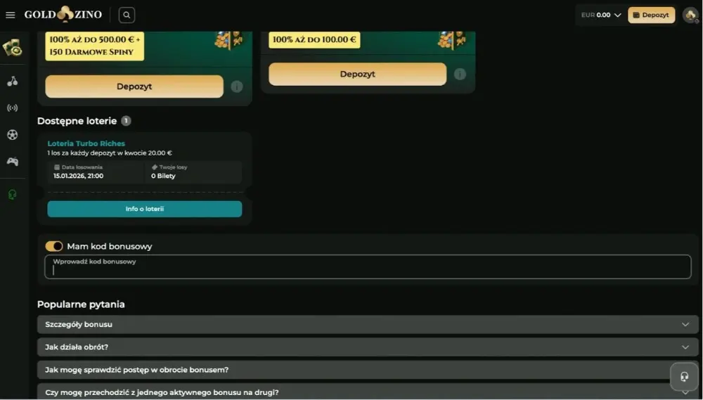 goldzino mam kod bonusowy