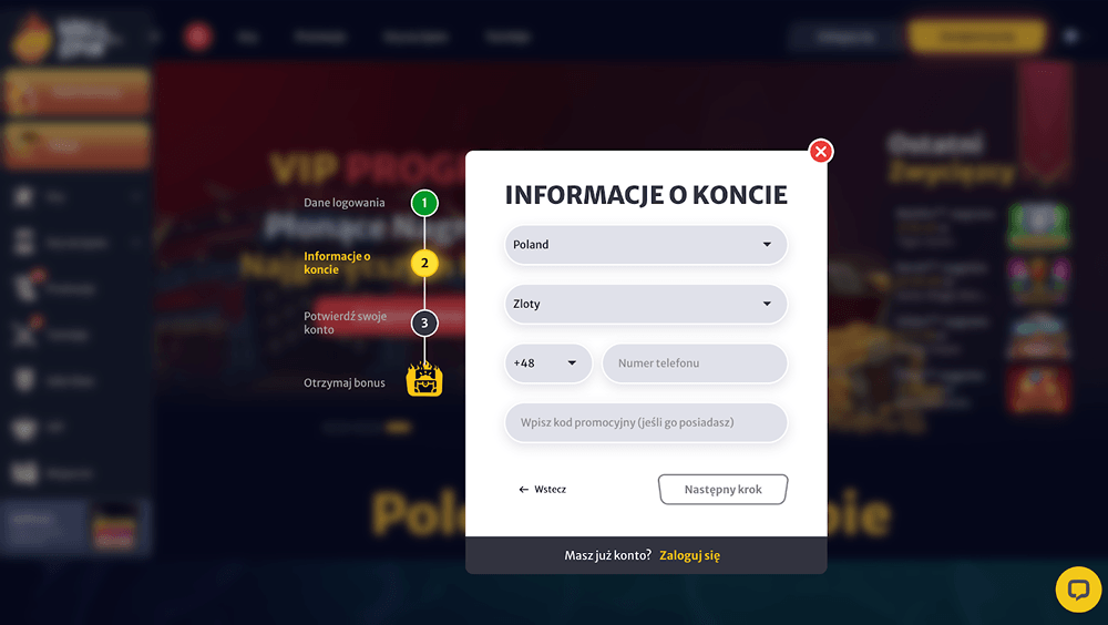 hellspin dane do rejestracji