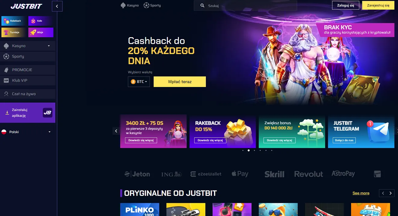 justbit casino glowna strona