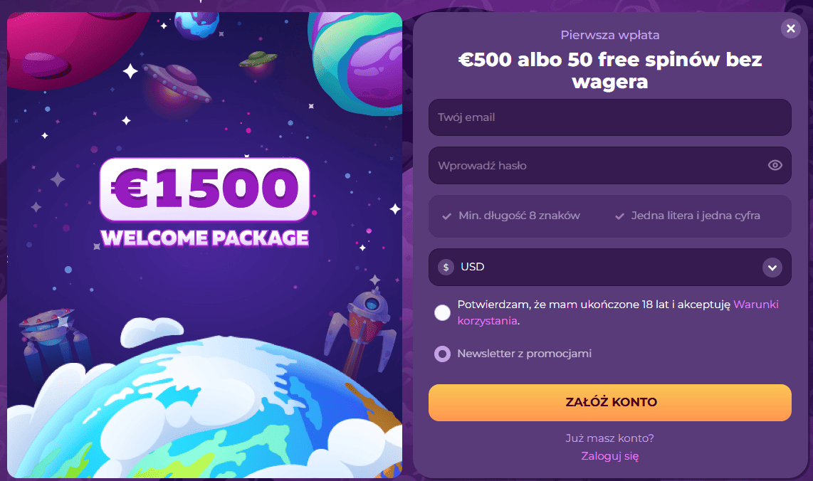 Zarejestruj się w MilkyWay 