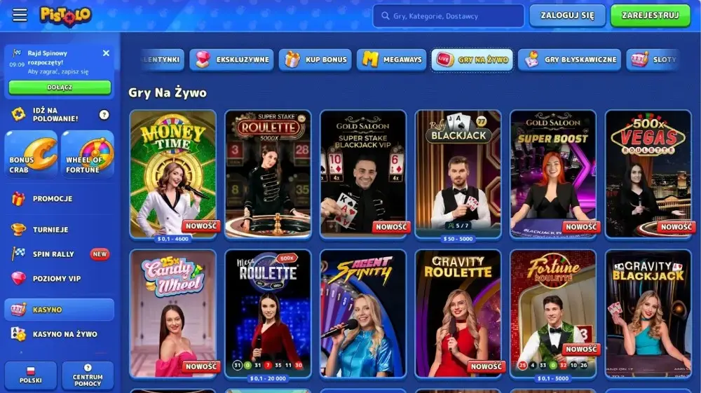 pistolo casino gry kasynowe live