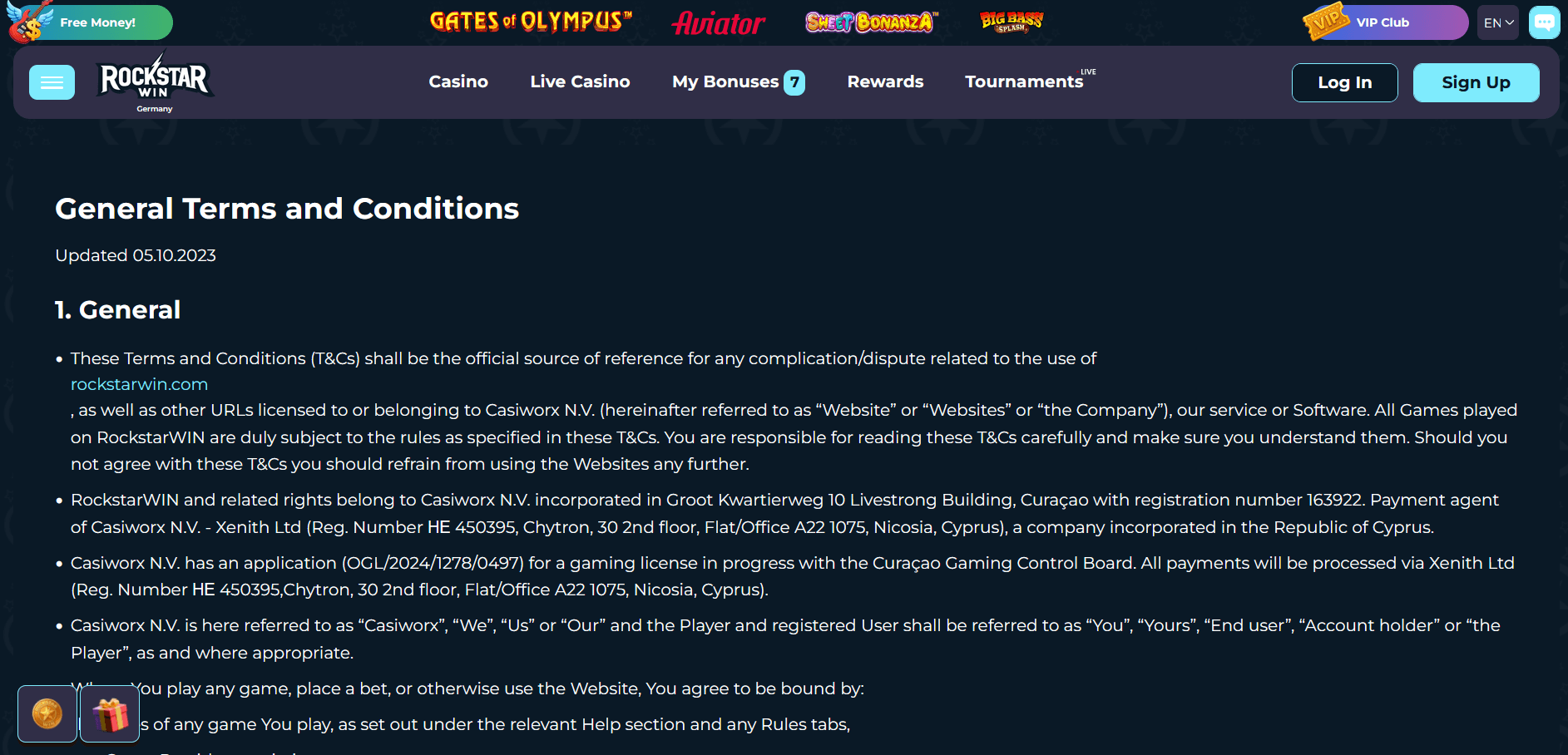 rockstarwin terms and conditions