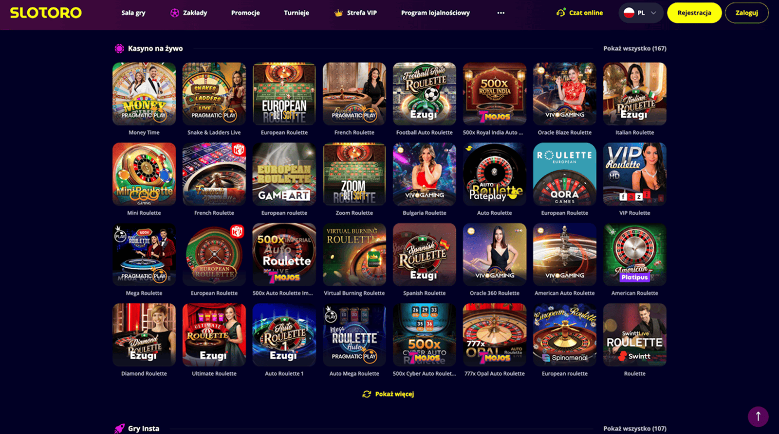 slotoro stoly na zywo