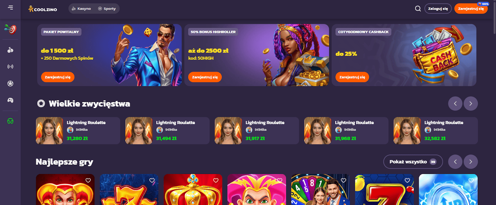strona kasyna coolzino