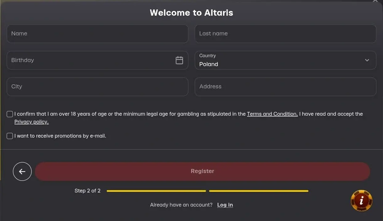 zatwierdź regulamin w altaris